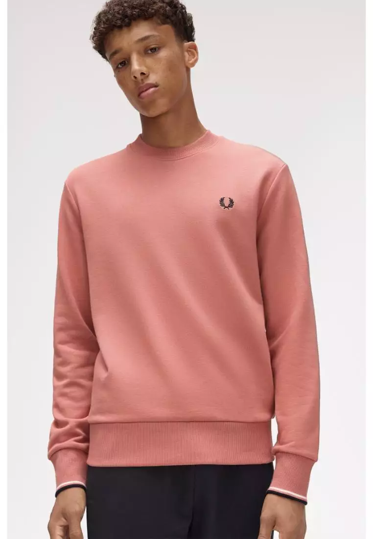 Fred Perry M7535 Crew Neck Sweatshirt (Putty Pink)