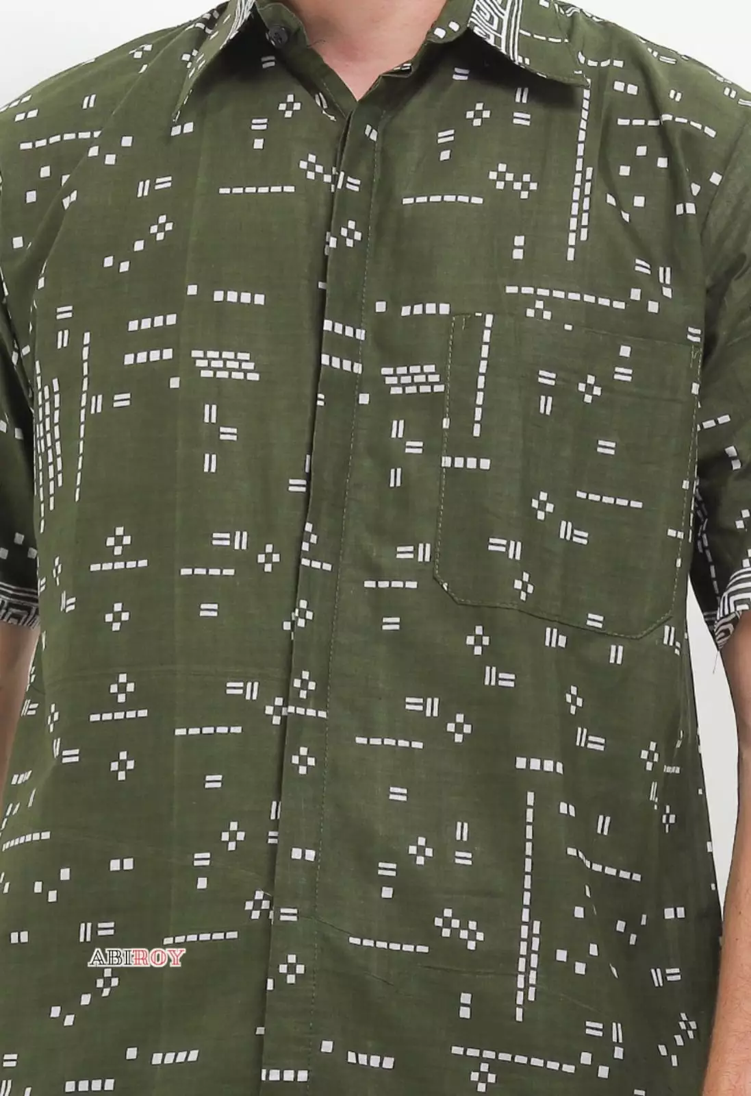 Retashima Army Kemeja Batik Pria Premium Slimfit Lengan Pendek NLN