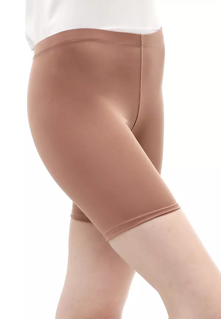 Hot Pants Motif Polos Design Simple Dalaman Wanita Relaxed Fit - Mocca