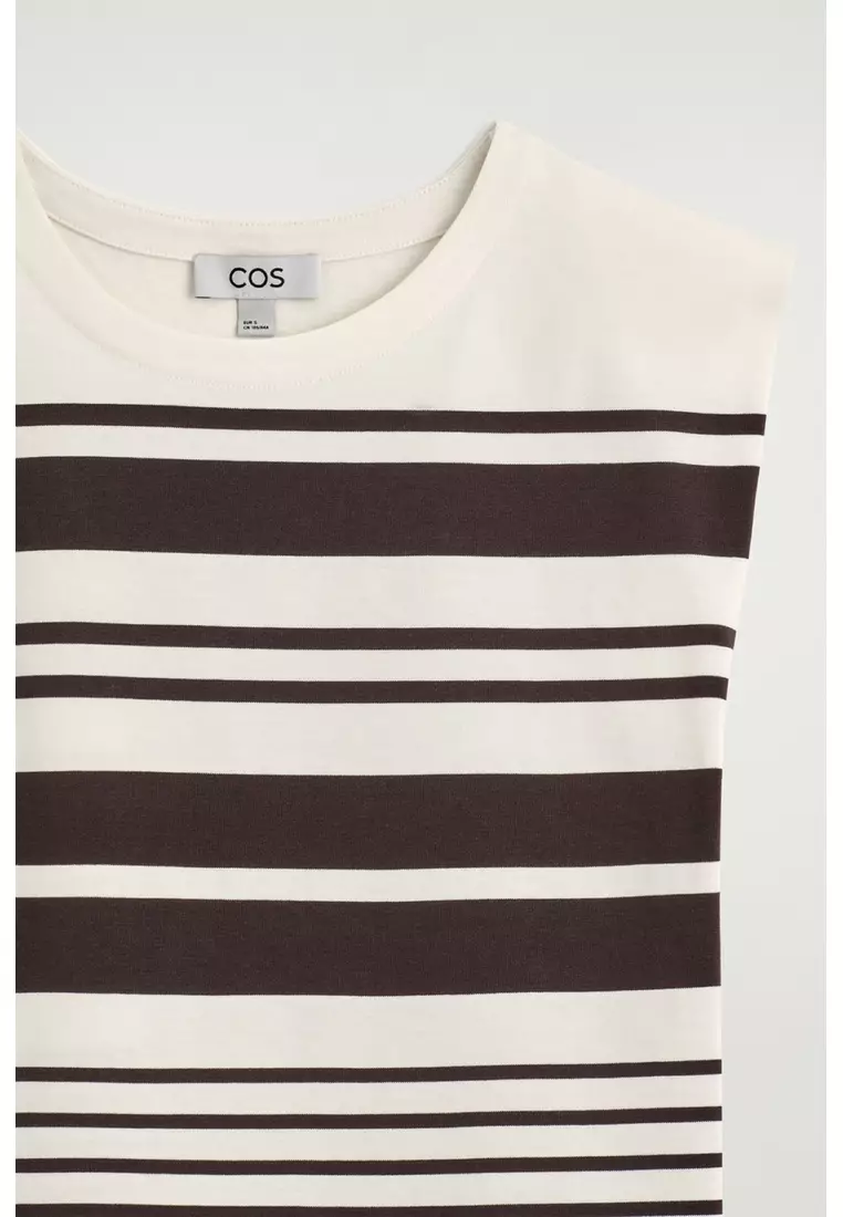 FOLDED-SHOULDER COTTON-JERSEY TANK TOP