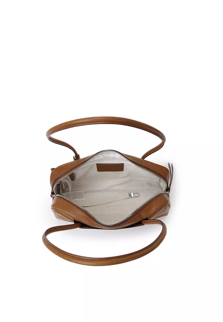 TONA Pocket East West Boston Bag - Caramel