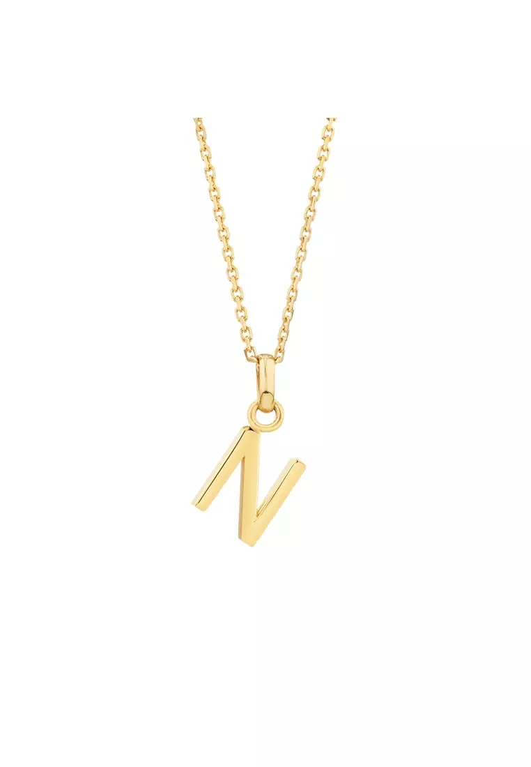 Buy Michael Hill N Initial Pendant in 10kt Yellow Gold 2024 Online