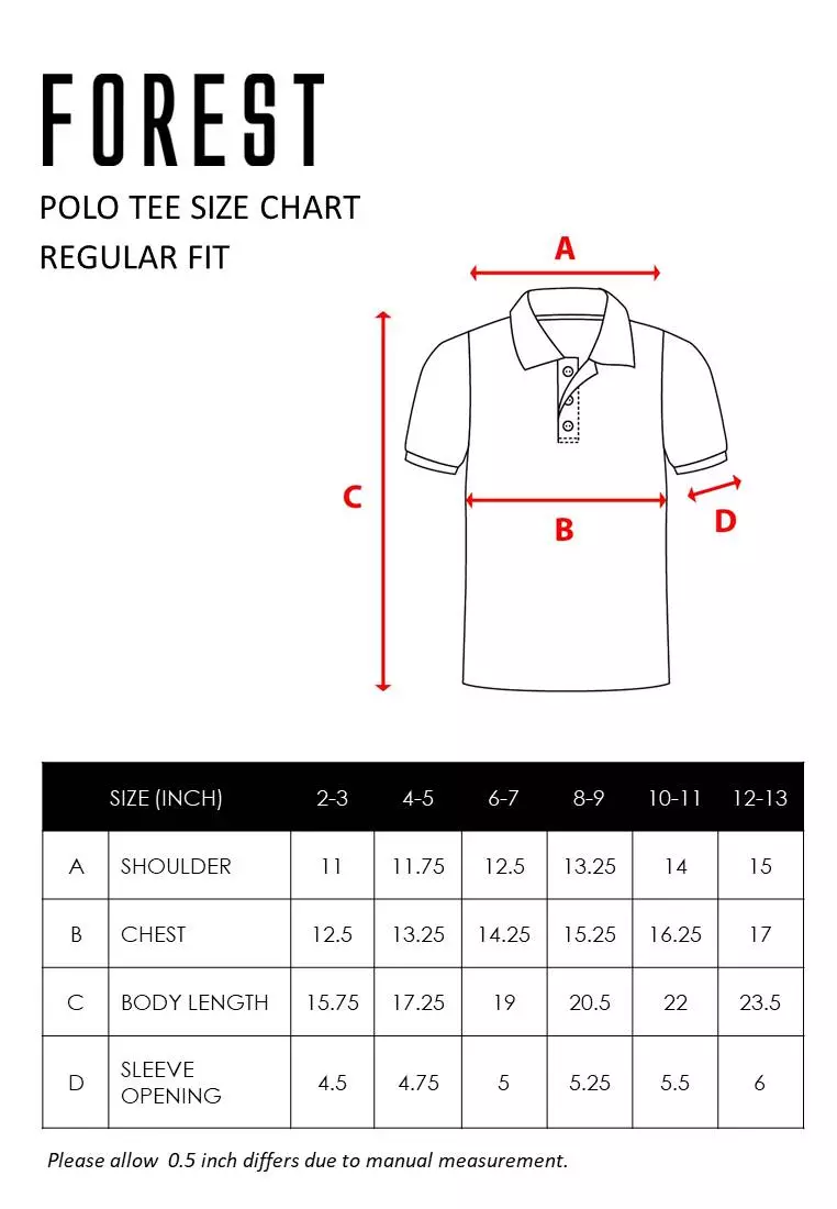 Forest Kids Premium Weight Cotton Stretchable Mandarin Collar T Shirt Men | T Shirt Baju Budak Lelaki - FK20170-01Black