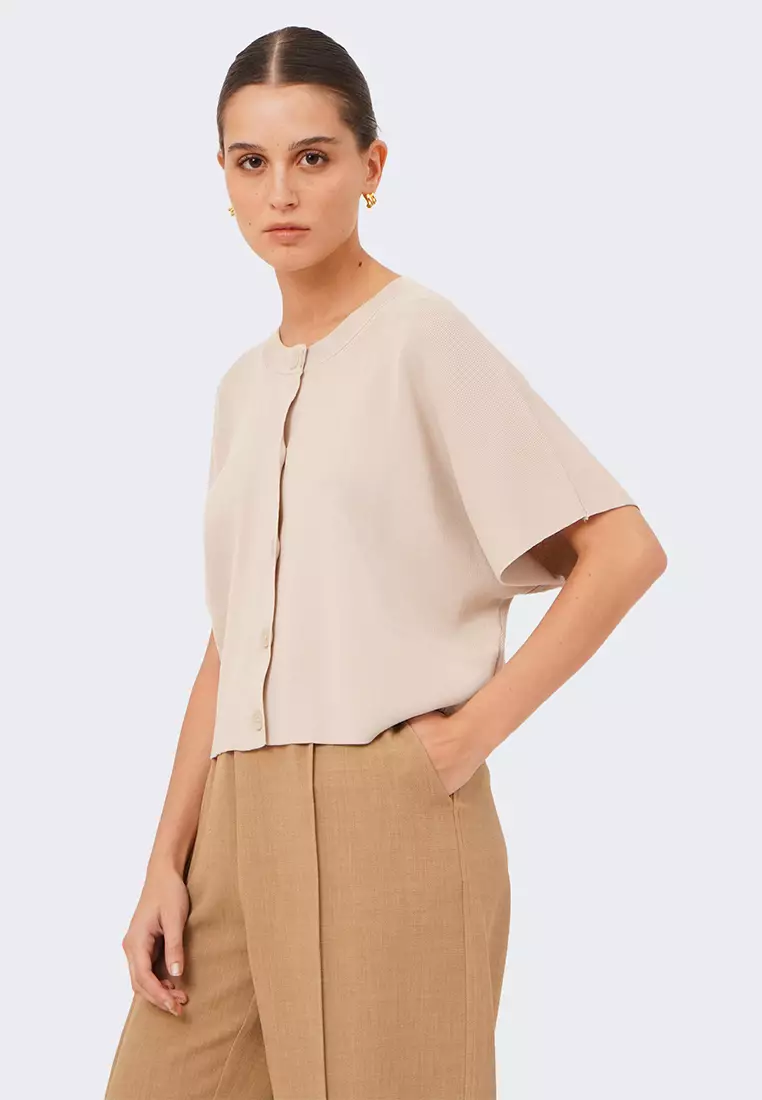 Women's Button Up Dolman Sleeve Knit Shirt