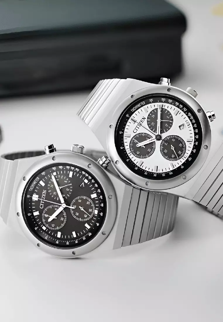 Citizen Record Label Eco Drive Chronograph Watch AT2540-57E