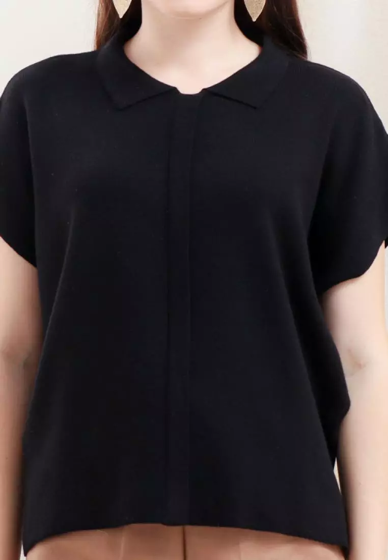 Briela Knit Blouse in Black