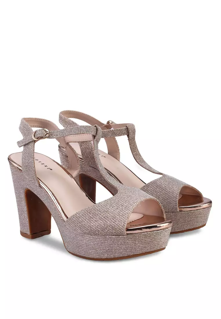 Sparkle Platform Block Heels