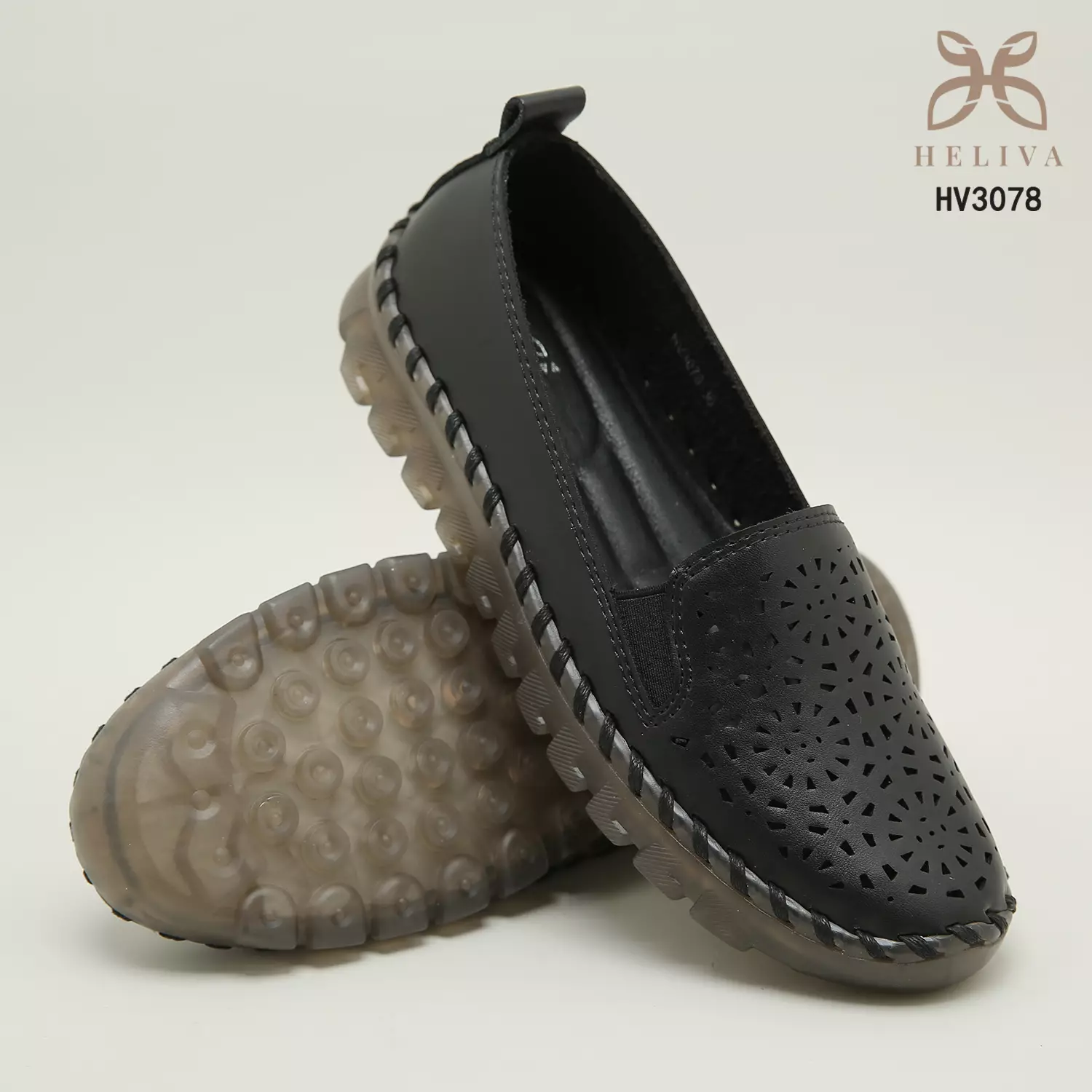 Heliva Mauren Shoes Loafers Breathable Slip On Sol 1cm