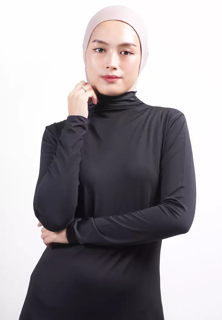 DA013 Inner Dress Lengan Panjang Hitam
