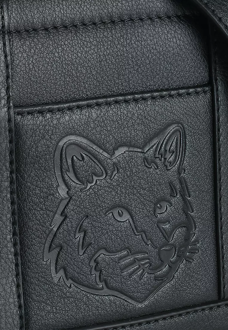 Fox Head Leather Mini Tote Bag