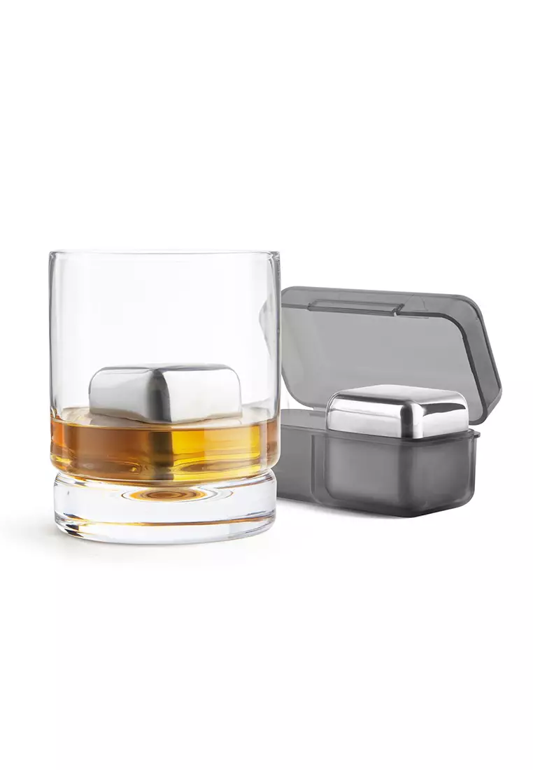 Final Touch 5 Pc Whiskey Set With On The Rocks Glasses Jigger & Ice Ball  Molds