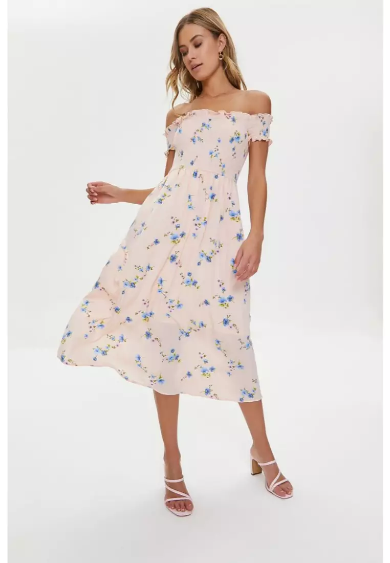 Buy FOREVER 21 Floral Off The Shoulder Midi Dress 2023 Online