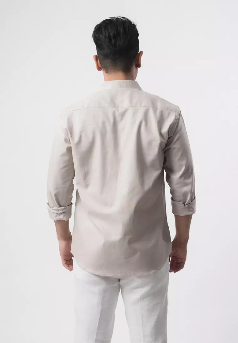 Grey Rami Linen Shirt LS