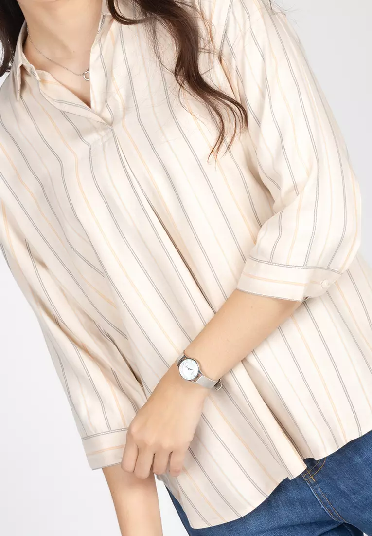 C2 Faniza Khaki Basic Blouse Wanita