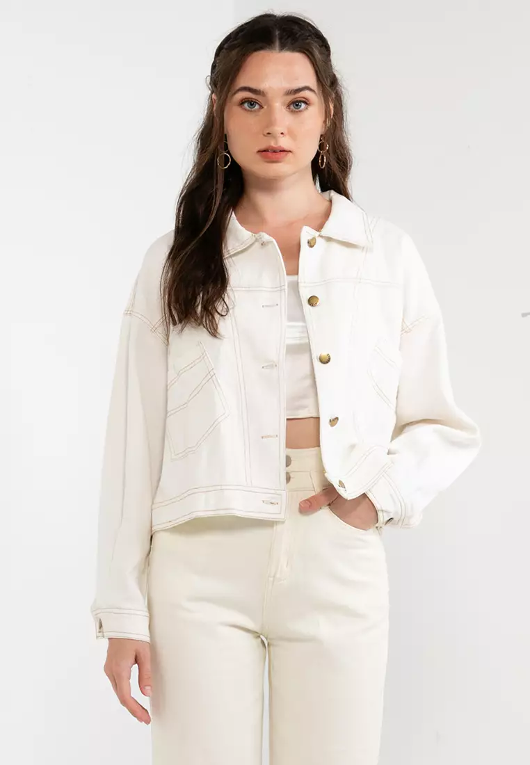 White Cropped Jacket