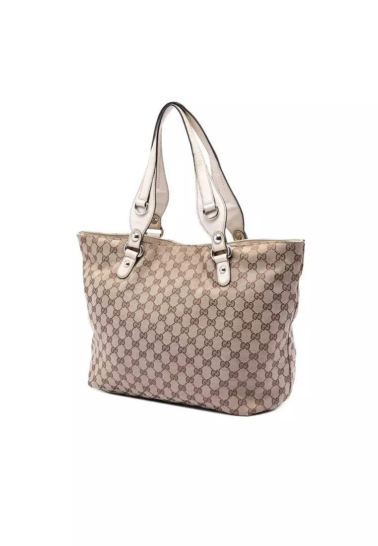 Pre-Loved Gucci Medium Gg Canvas Icon Bit Tote