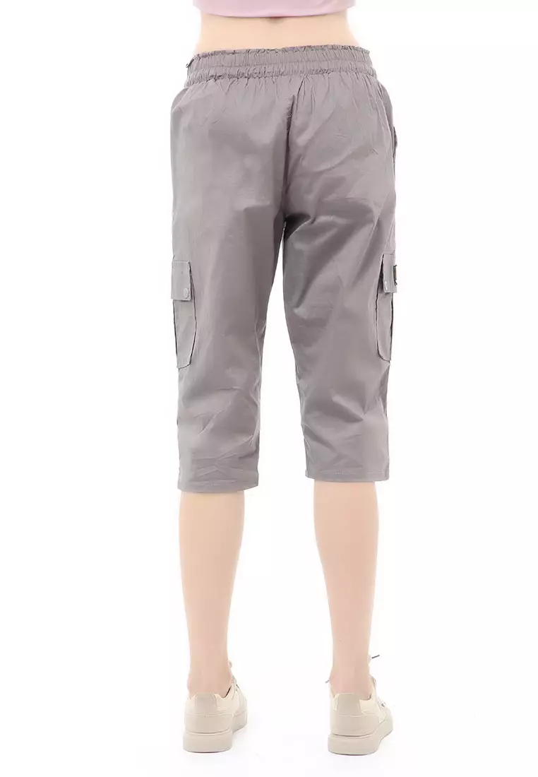 Madoc Short Pants Celana Pendek Kasual Wanita 7/8 Style Pocket Material Cotton ORIGINAL - Gray