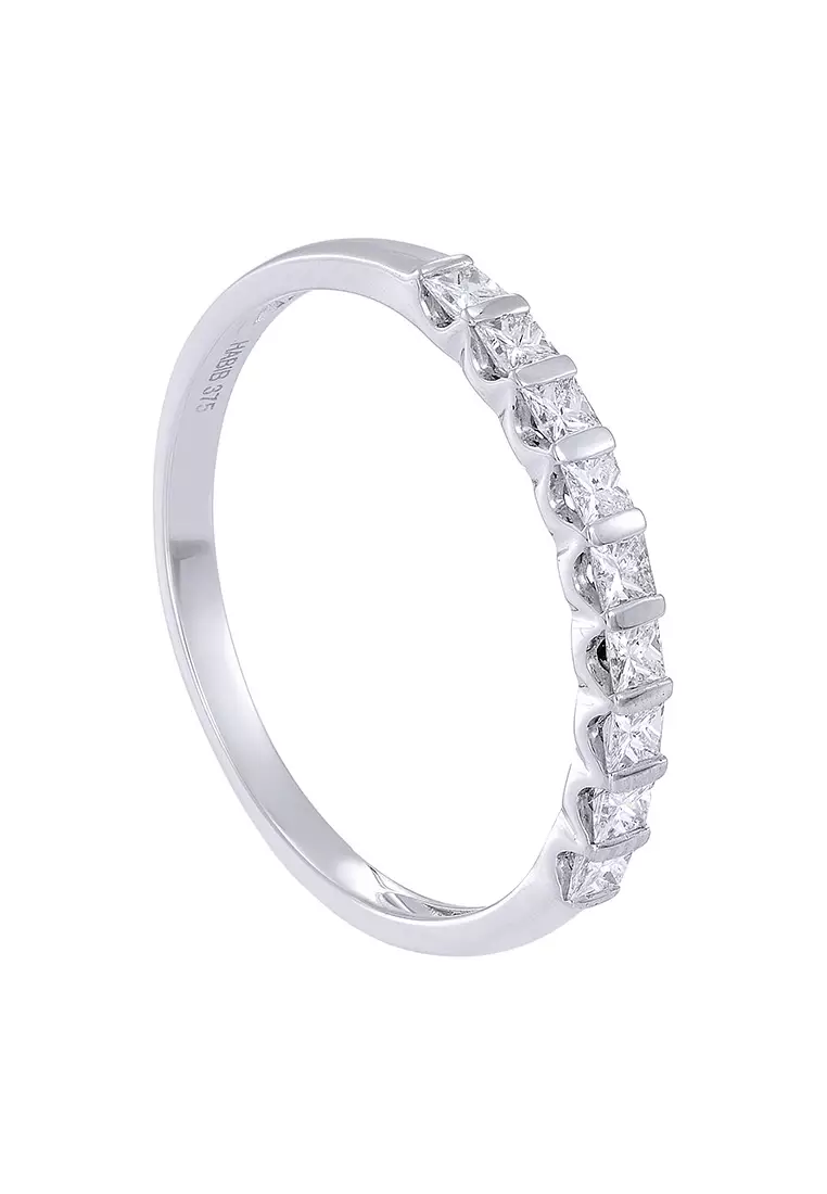 HABIB Princess Diamond Ring in 375/9K White Gold 265810123