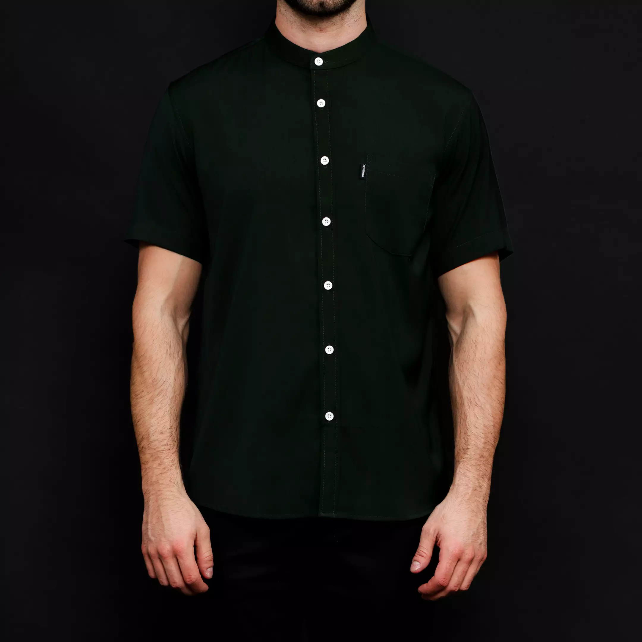 Rayon Shanghai Kemeja Pendek Polos Green