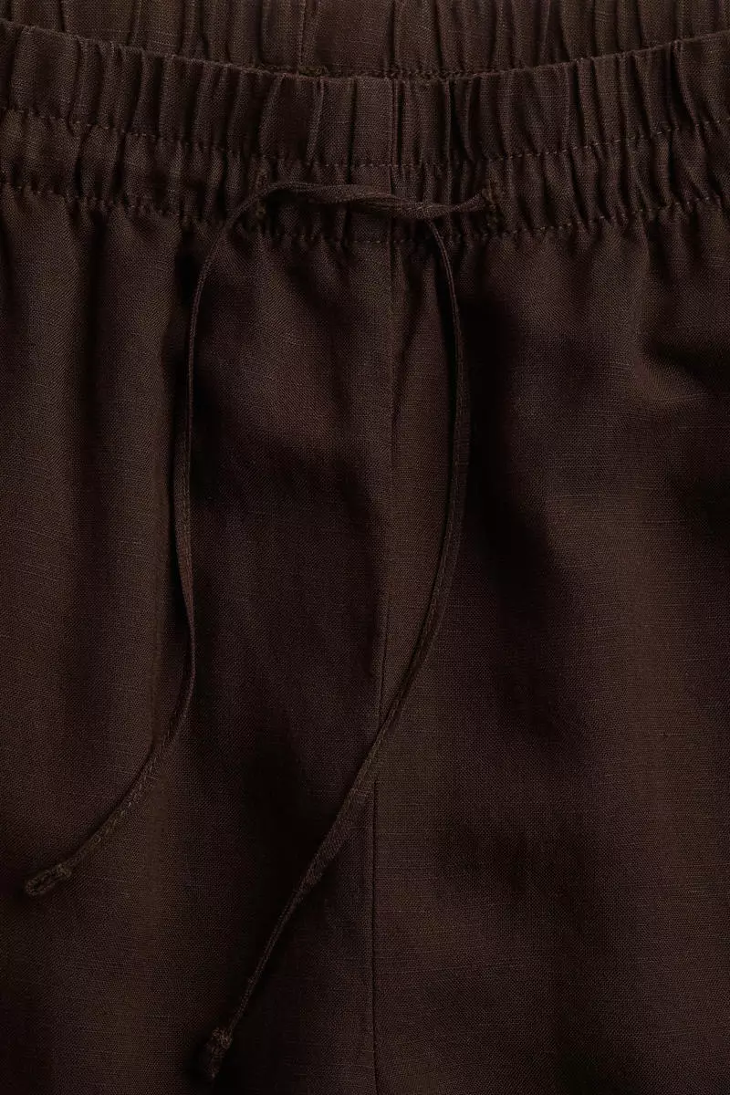Linen-blend trousers