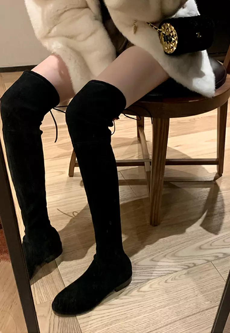 2.5CM Supper Skinny Elastic Suede Fabric Over Knee Boots XW5050-2