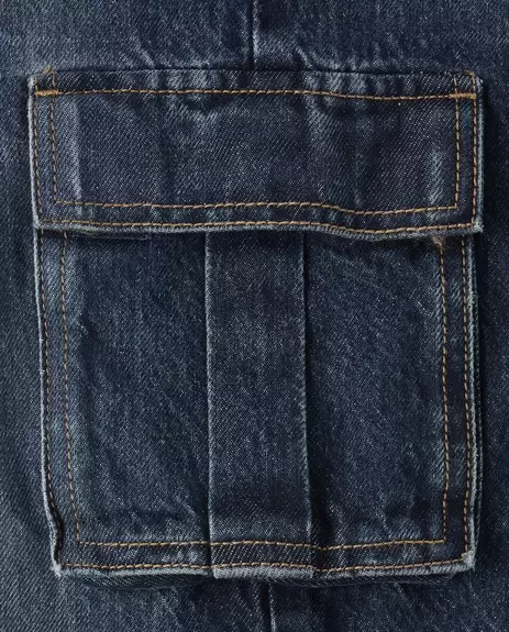 Kids Baggy Cargo Jeans -Jeans Anak Laki-Laki (Biru)