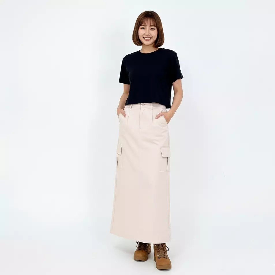Rok Panjang Katun Wanita Jessica Cargo Skirt