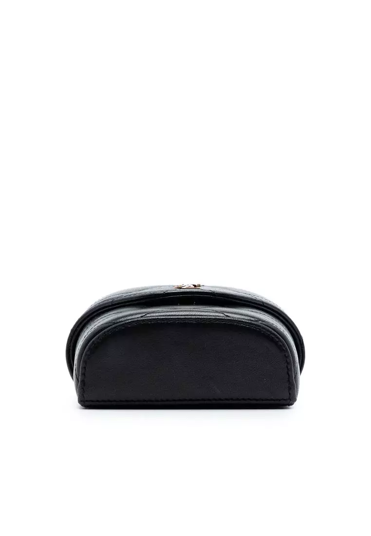 Pre-Loved Saint Laurent Micro Quilted Lambskin Monogram June Box Vanity Bag