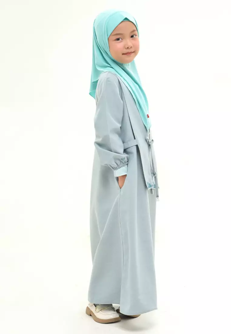 Rabbani - Sarimbit Keluarga Gamis Dress Muslim Anak Bani Batuta Huzya - Sage Green