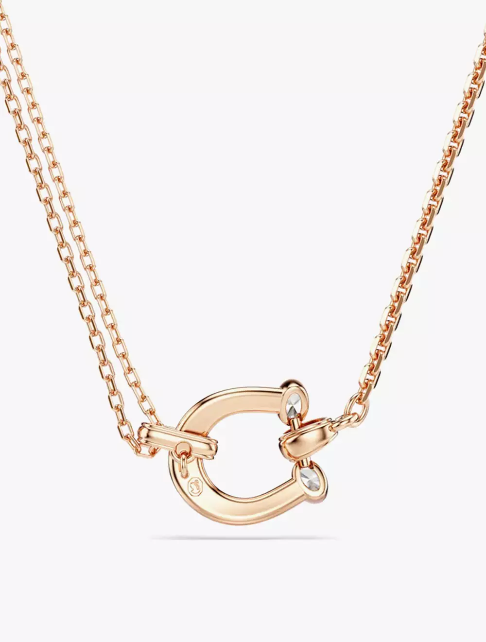 Symbolica pendant ,Pavé, Horse shoe, White, Rose gold-tone plated