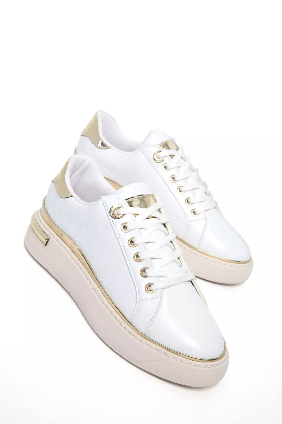 White-Gold Women'S Sneaker 20810