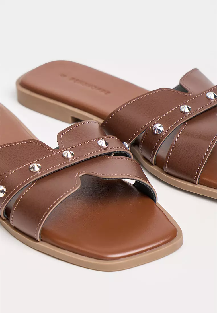 Women's Leather Slip-On Sandals