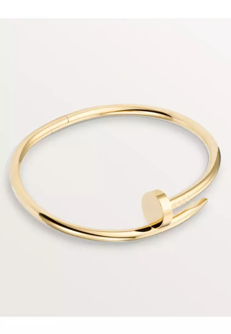 Classic Nail Design Premium Stainless Steel Gelang Wanita Gold