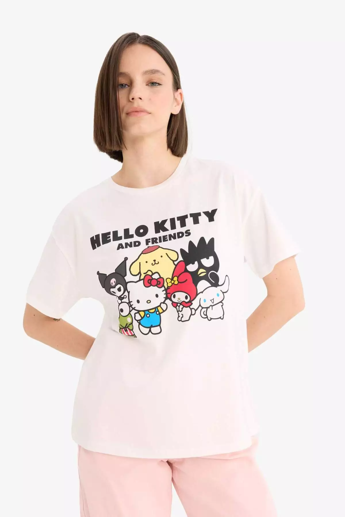 Cool Hello Kitty Oversize Pattern Back Printed Ad/Shoes (E6157Ax25Sm)