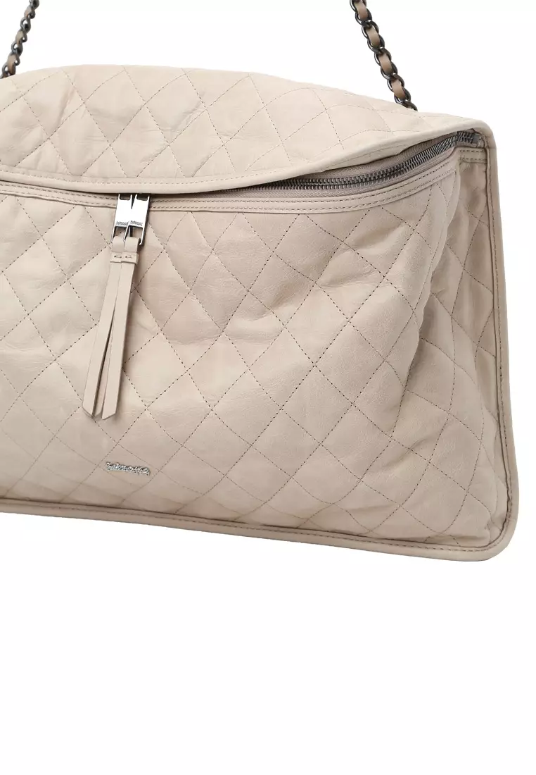 CUBE-II Large Chain Crossbody Bag - Toffee