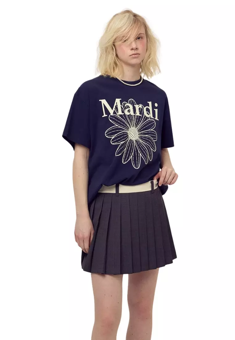 Unisex Tshirt Flowermardi - Navy Ivory 