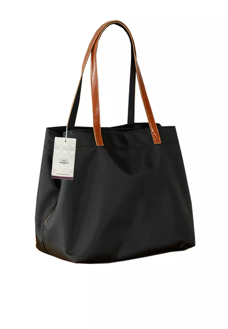 VANSA Fashionable Oxford And Cow Leather Tote Bag VBW-Tb-2017.L
