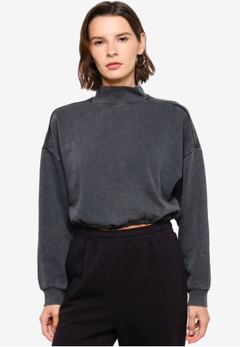 H&M black Drawstring Sweatshirt ACEF8AA12B23AEGS_1