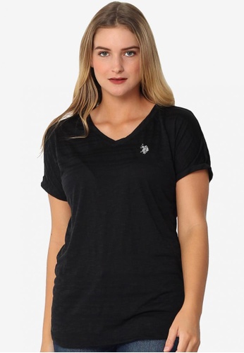 Womens Stretch V-Neck T-Shirt U.S Polo Assn