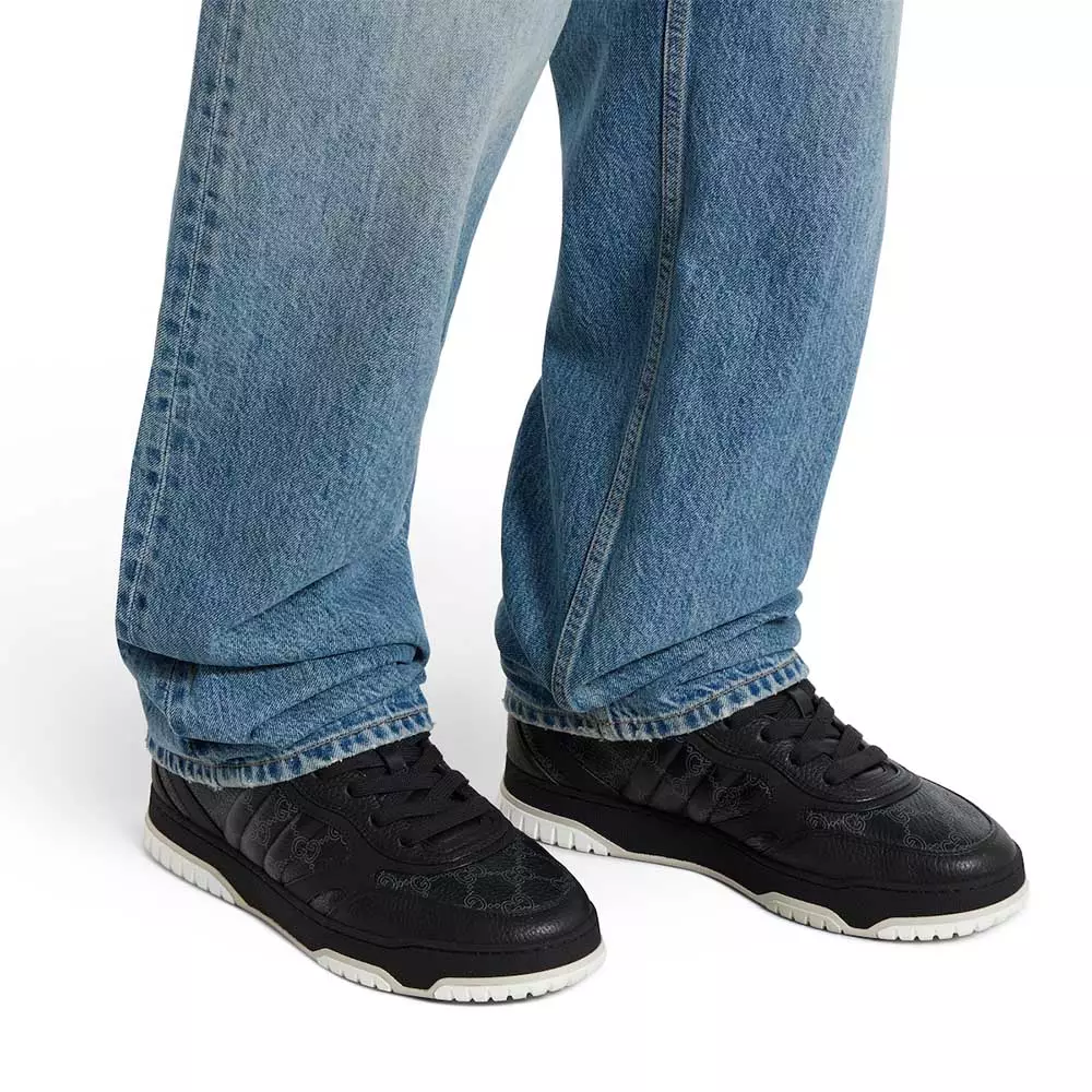 Re-Web Trainers Pebbled Leather Sneakers Black