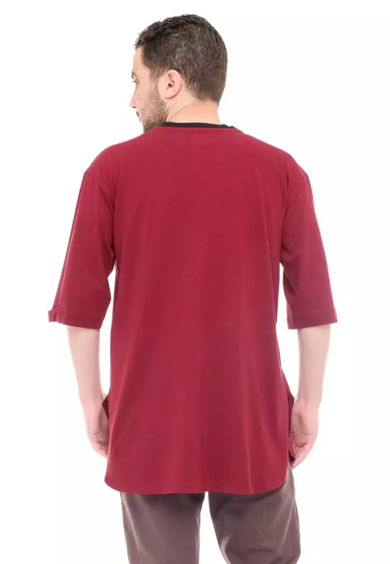 Kaos Koko Gamis Muslim Pria Fauzan - Maroon