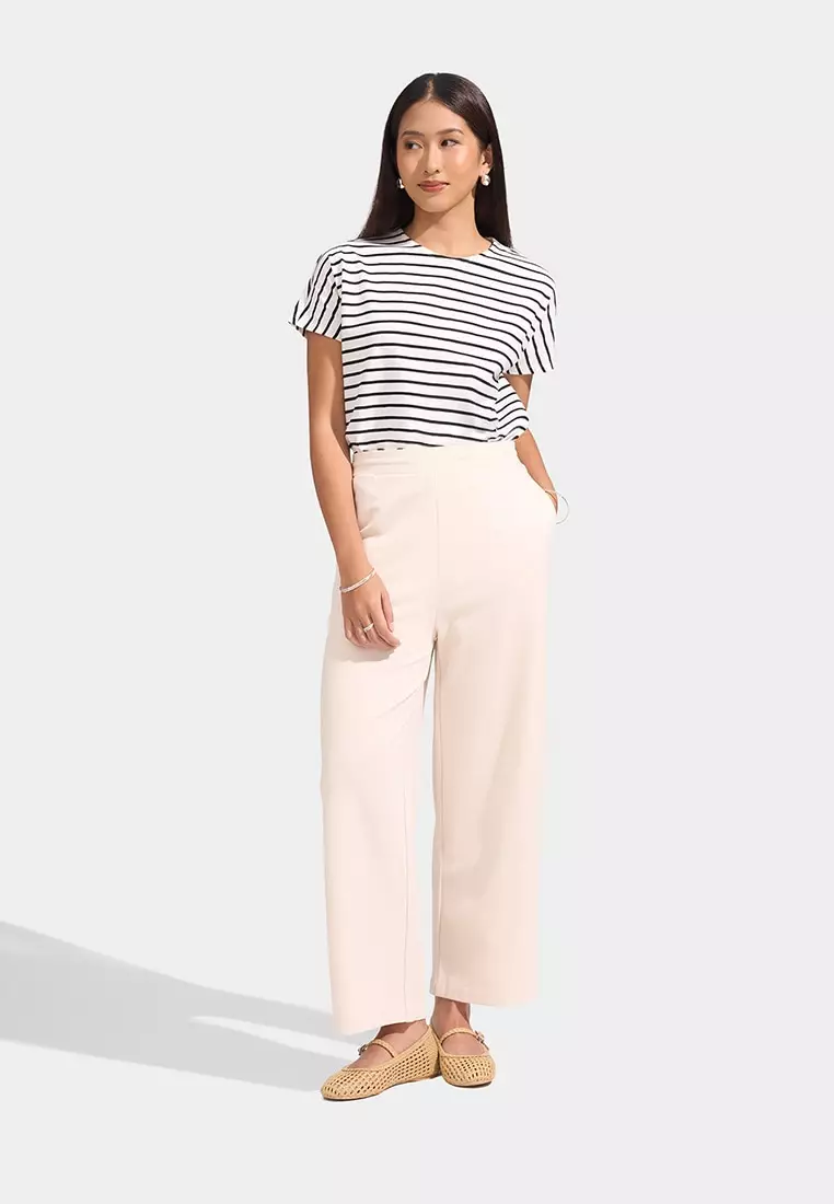 Cozy: Straight Pull Up Trousers