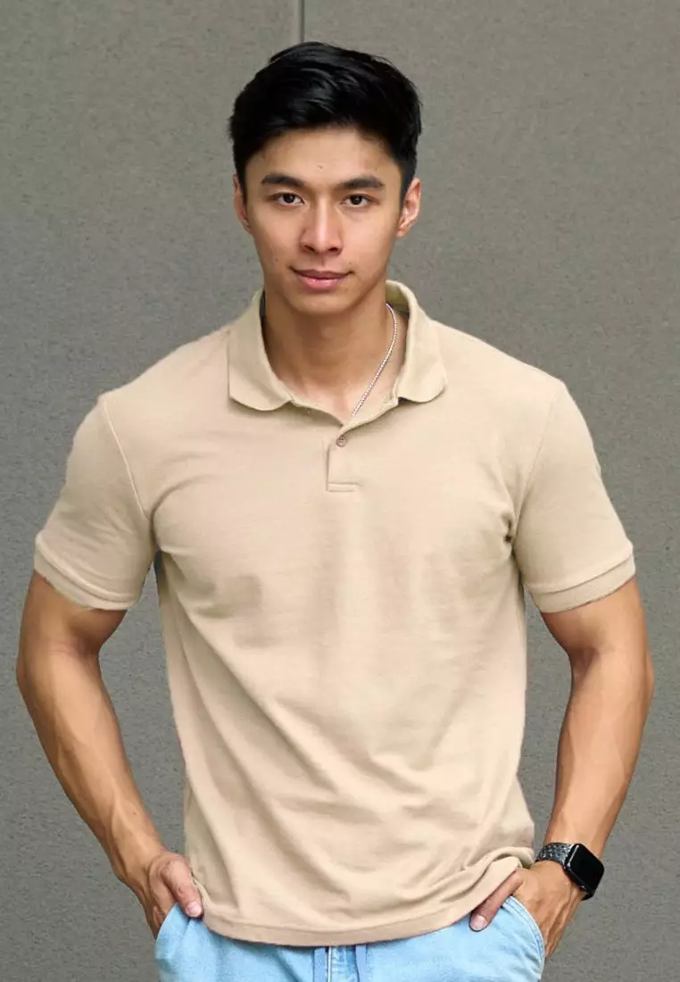 Kale Park Cream / Kaos Polo Pria Lengan Pendek Kerah / Polo Shirt Slim Fit
