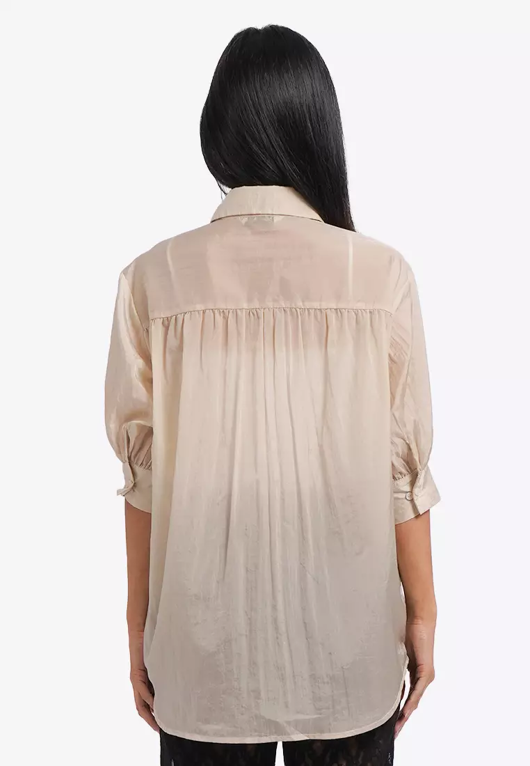 Puff Sleeve Sheer Shirt