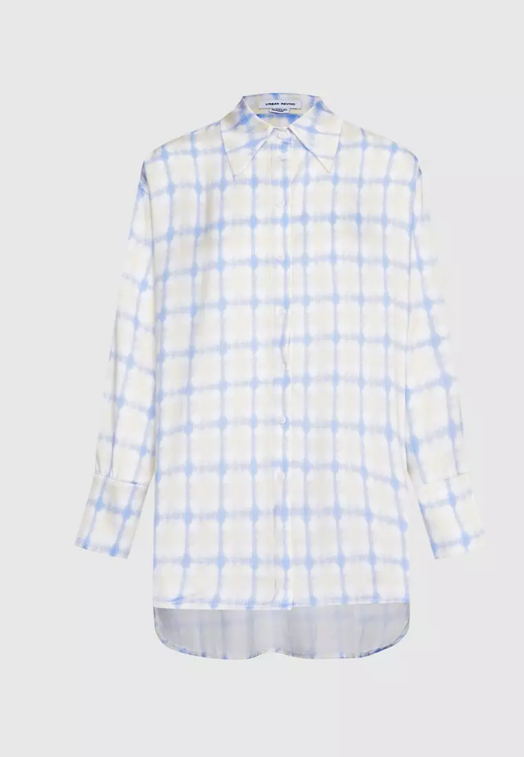 Checkered button hot sale up shirt