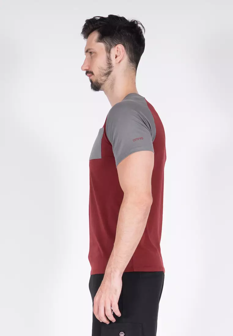 Amnig Men Raglan T Shirt with Pocket (Red Rio)