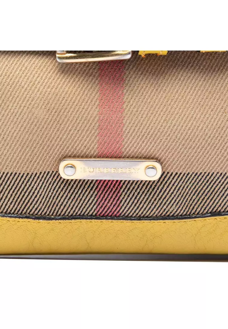 Pre-Loved Burberry House Check Canvas Bridle Langford Crossbody