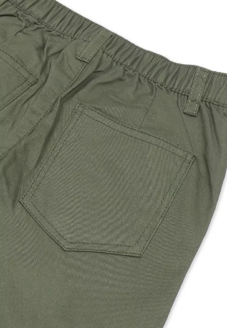 Boys Twill Jogger Short With Embro Details