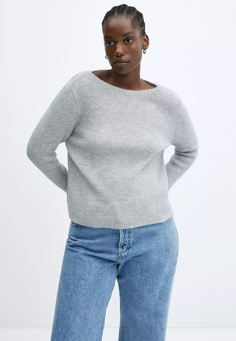 Grey boat new arrivals neck sweater