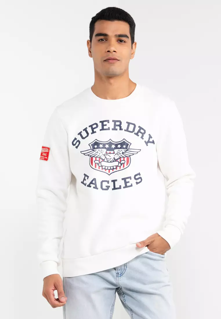 White sales graphic sweatshirt